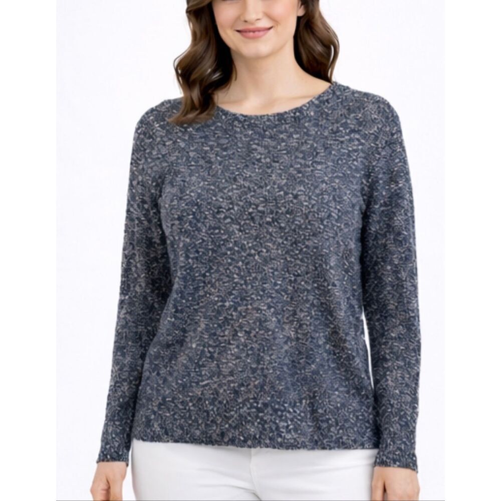 J.Crew navy cotton spacedye crewneck sweater xs